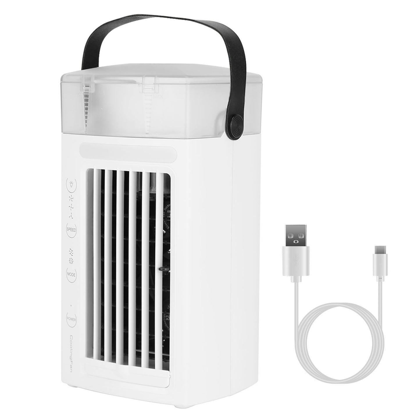 Portable Air Conditioner Fan - 4 in 1 Evaporative Cooler with 3 Speeds & Nightlight