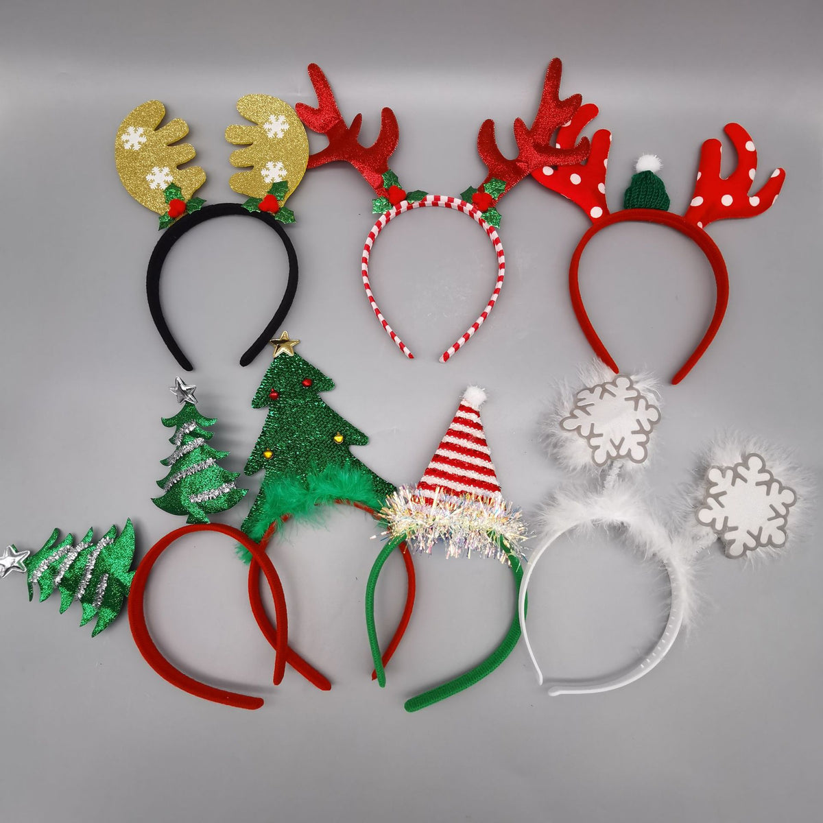 Christmas Headband with Snowflake and Antler Designs - Festive Hair Accessory