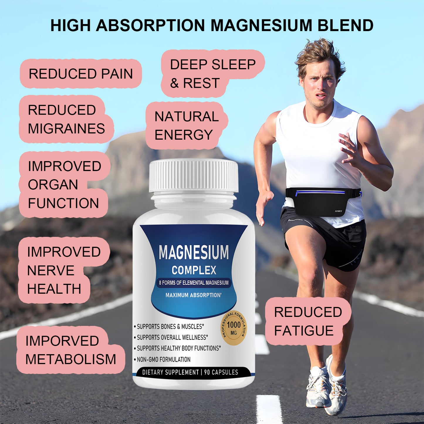 Magnesium Capsule Complex - Mineral Supplement for Health & Wellness