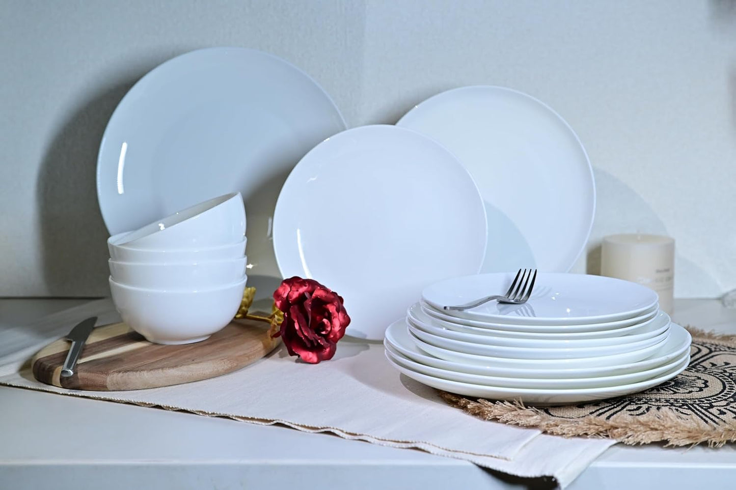Jasmine Bone China Dinnerware Set - 16 Pieces, Service for 4