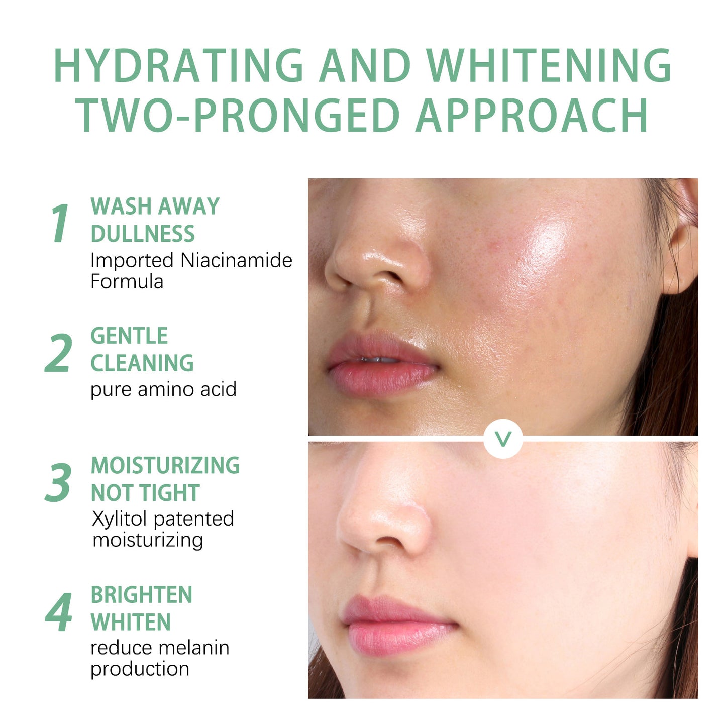 Brightening Facial Cleanser with Niacinamide - Deep Moisturizing Face Wash