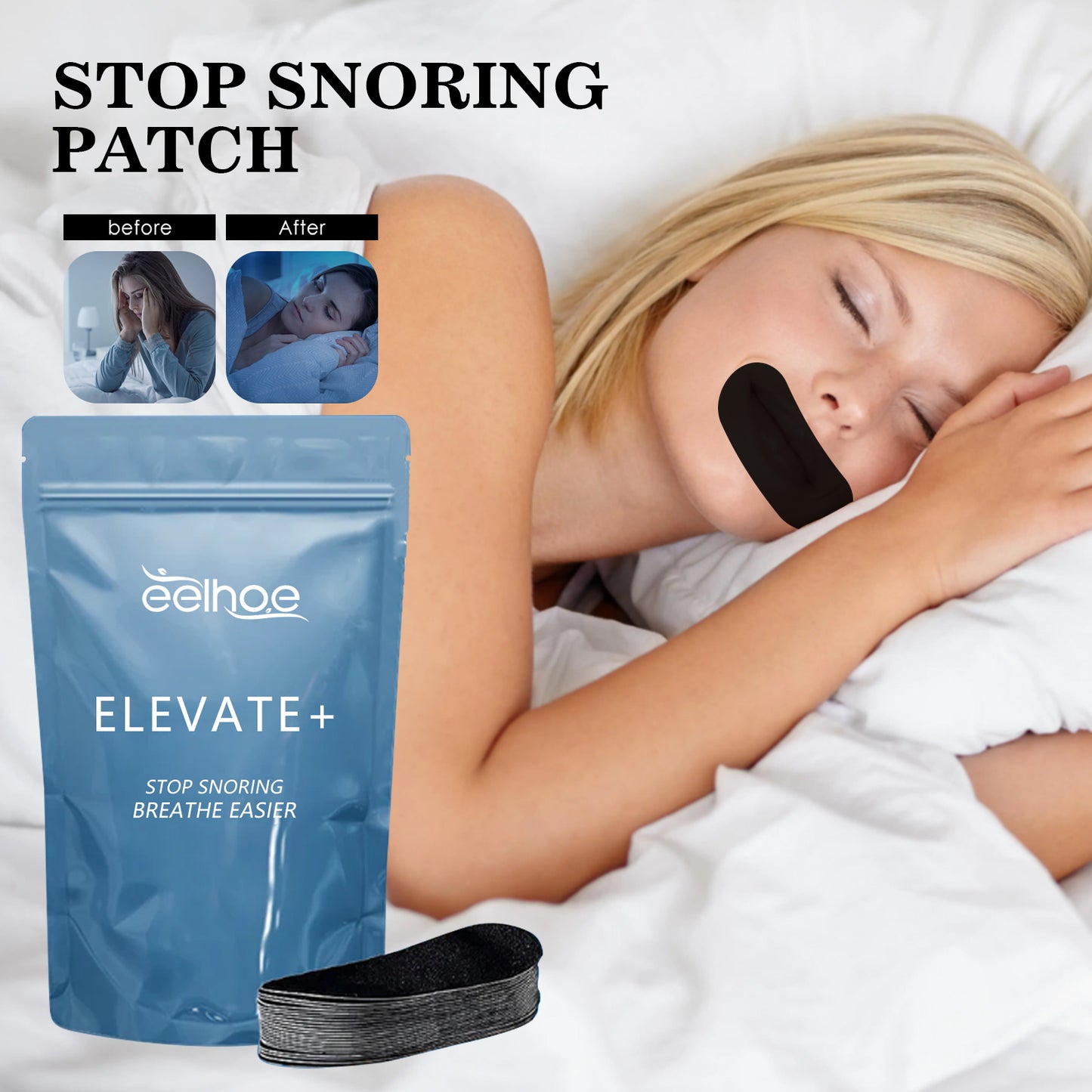 Anti-Snoring Mouth Tape Patch for Deeper Sleep & Mouth Breathing Prevention