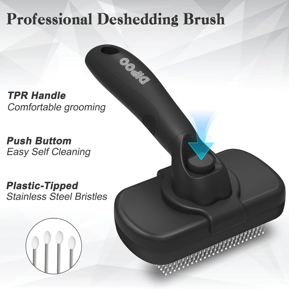 Self Cleaning Shedding Brush for Dogs Cats & Puppies Hair Removal Grooming Tool
