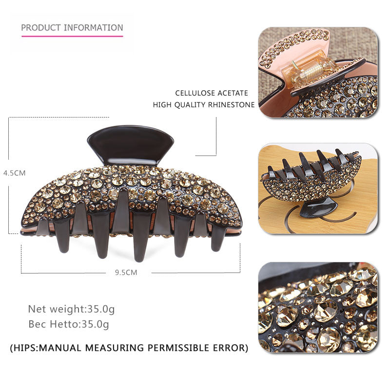 Vintage Rhinestone Cellulose Acetate Barrettes