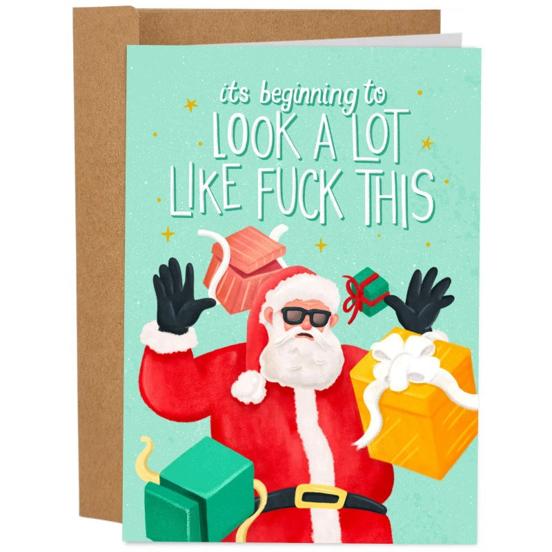 Funny Christmas Greeting Cards with Humorous Quotes - Assorted Sizes