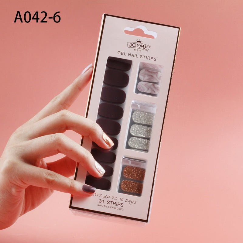 Waterproof Nail Stickers Set - Assorted Designs for Nail Art & Decoration