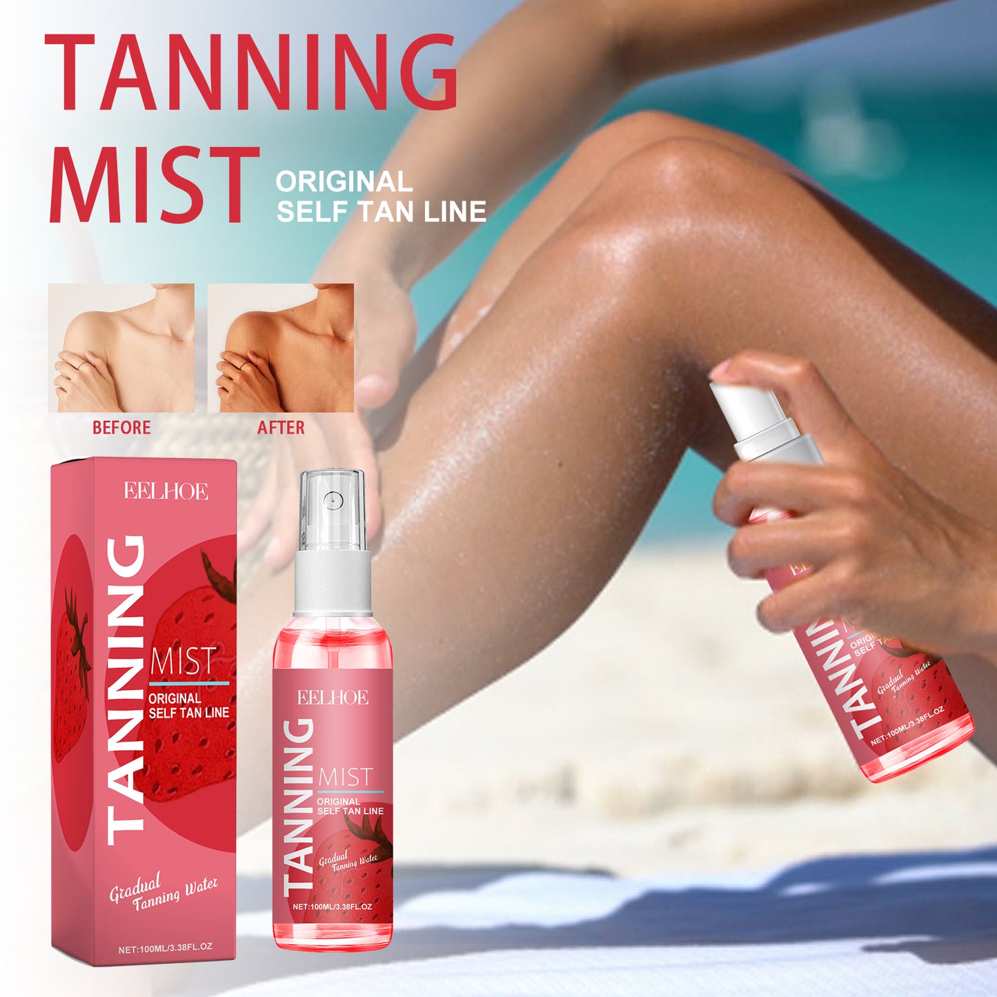 Strawberry Body Skin Spray - Hydrating Facial & Body Mist 100ml
