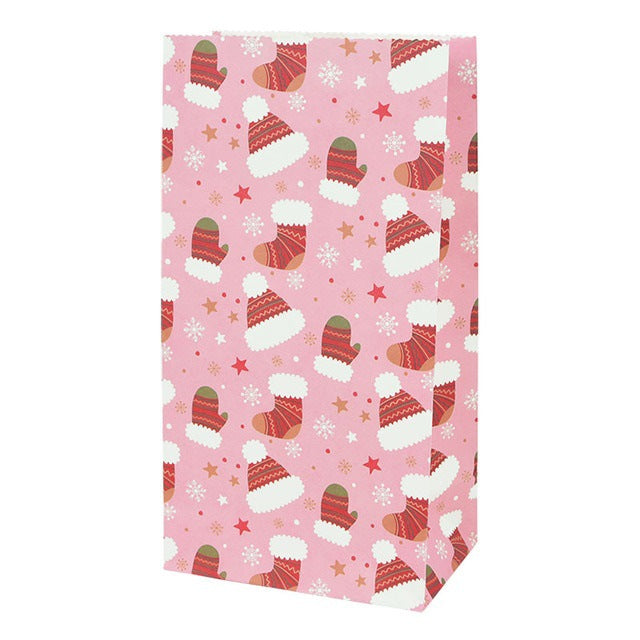 Christmas Printed Kraft Paper Candy & Biscuit Bags - Holiday Party Supplies