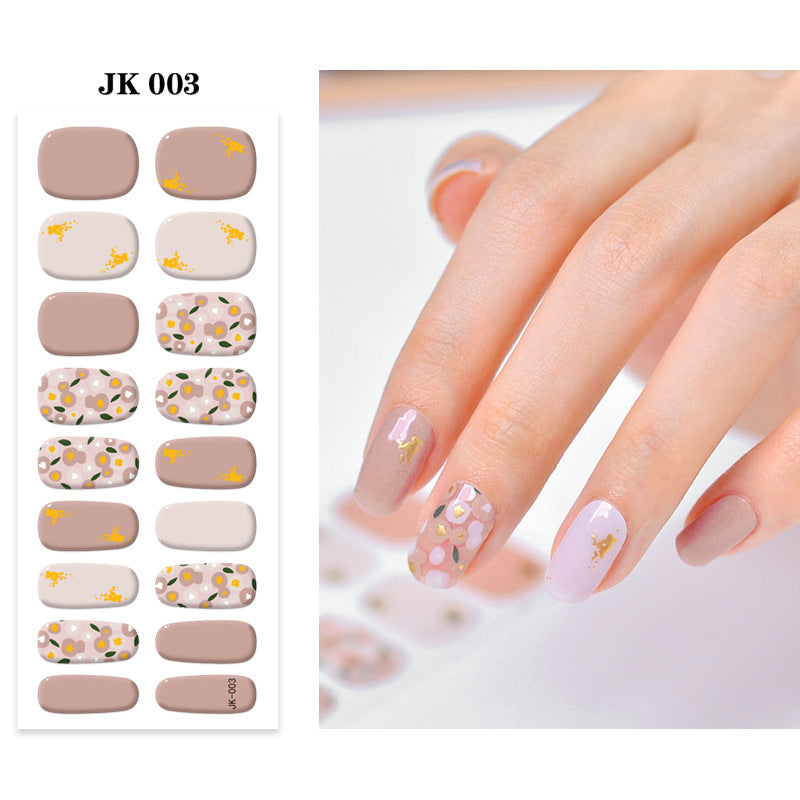 Waterproof Nail Sticker Set - Durable Semi-Baked UV Gel Art for Nails