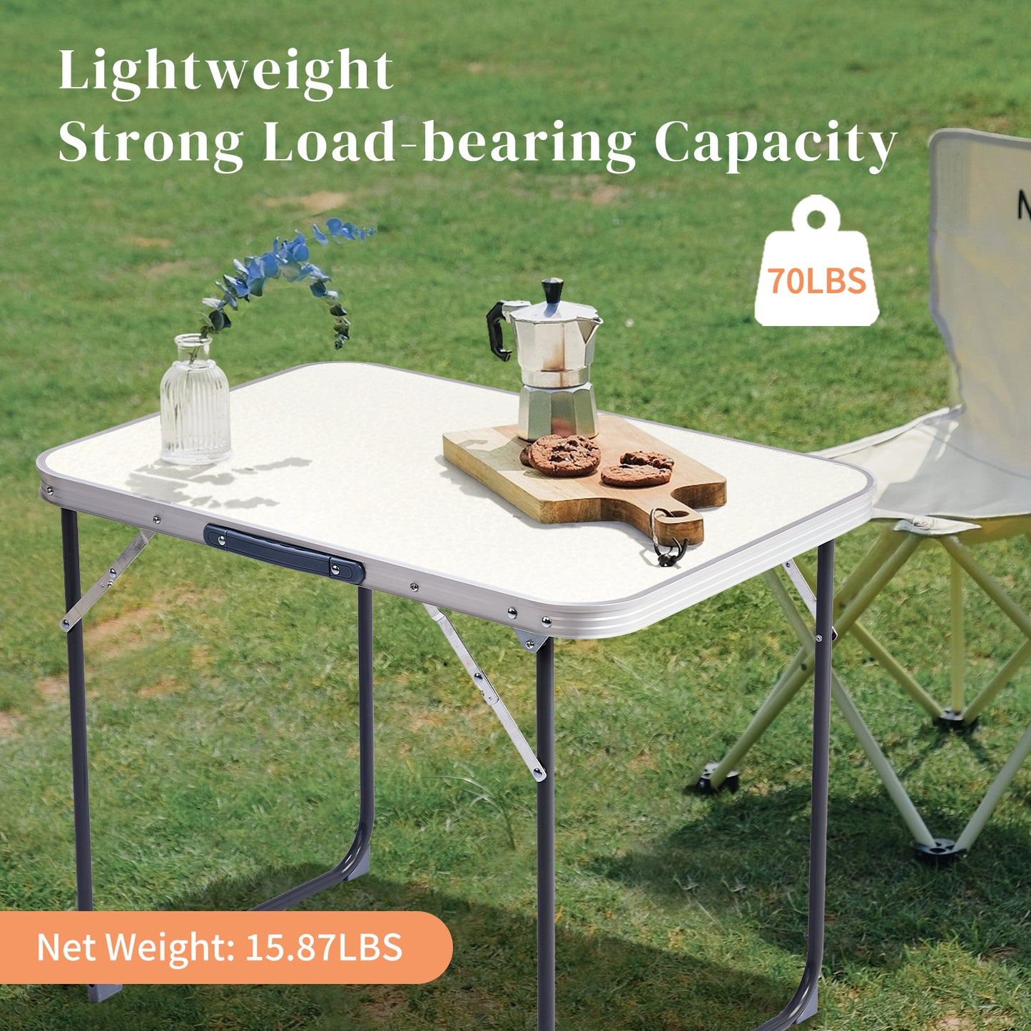 Portable Aluminum Folding Camping Table - 2.3ft Lightweight for Outdoor & Indoor Use