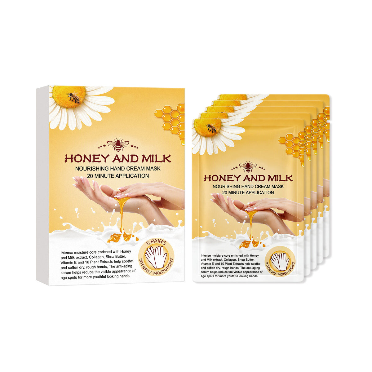 Moisturizing Hand Mask 5 Pairs - Hydrating Hand Care