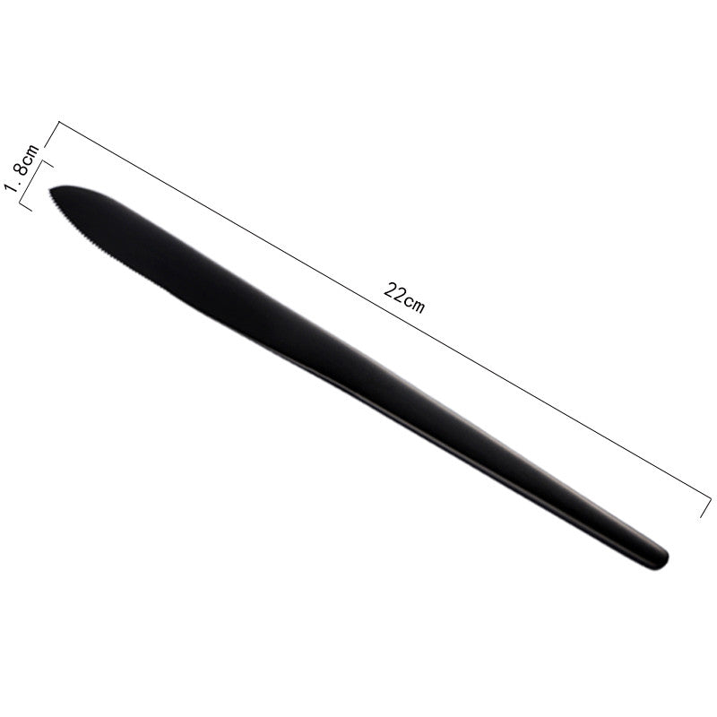 Ins Style Black Brushed Stainless Steel Cutlery Set - Multiple Styles