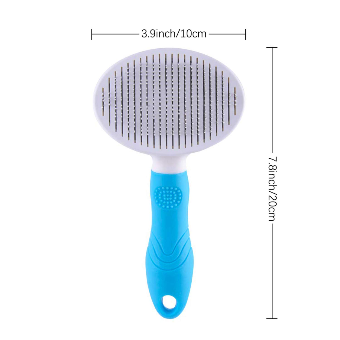 Self Cleaning Slicker Brush for Pets - Deshedding Grooming Tool for Cats, Dogs, Rabbits, Blue
