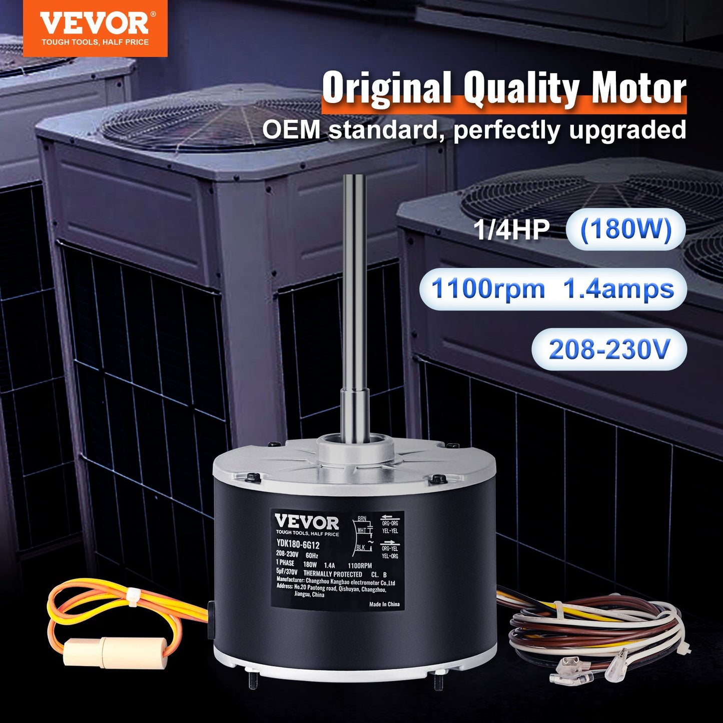 Condenser Fan Motor Replacement - 1100RPM Reversible