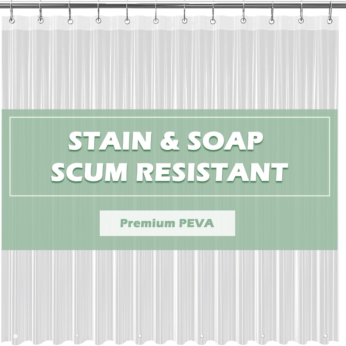 Crystal Clear PEVA Shower Curtain Liner - Waterproof & Odor-Free