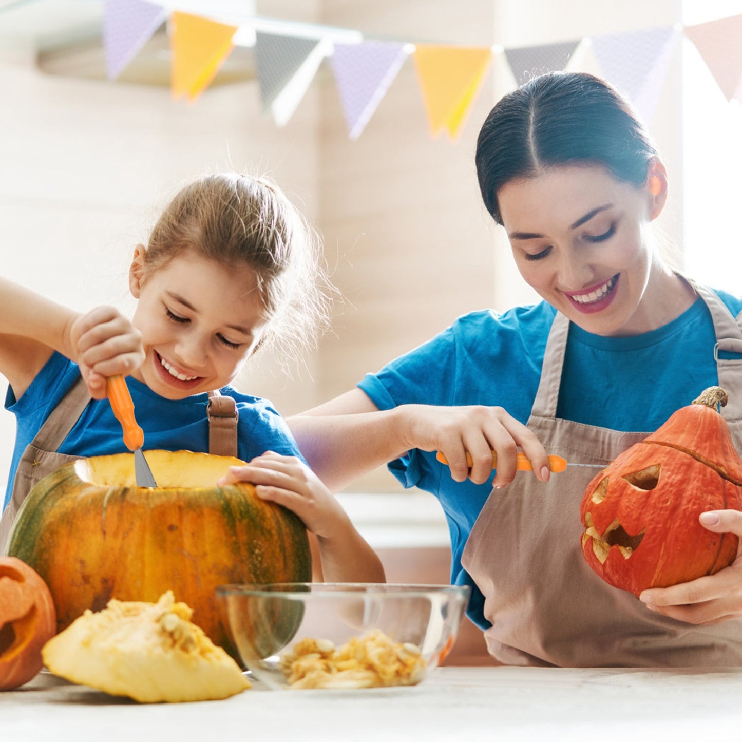 13-Piece Pumpkin Carving Kit - Stainless Steel Tools for Halloween