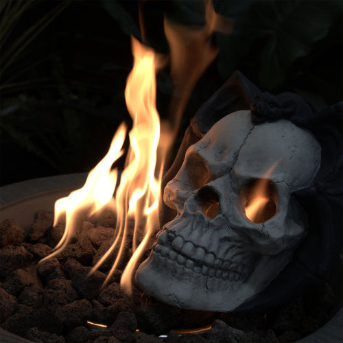 Demon Skull Gas Log for Ventless Fire Pits - Halloween Decor