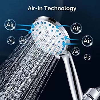 Multifunctional Shower Head with Pressurized Nozzle and Hose - Adjustable Spray Massage Rain