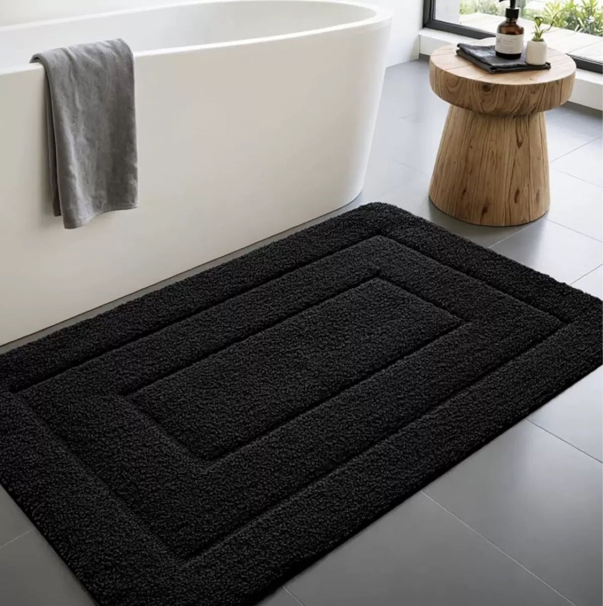 Cashmere-Like Bathroom Absorbent Floor Mat - Soft, Machine Washable, Multiple Sizes