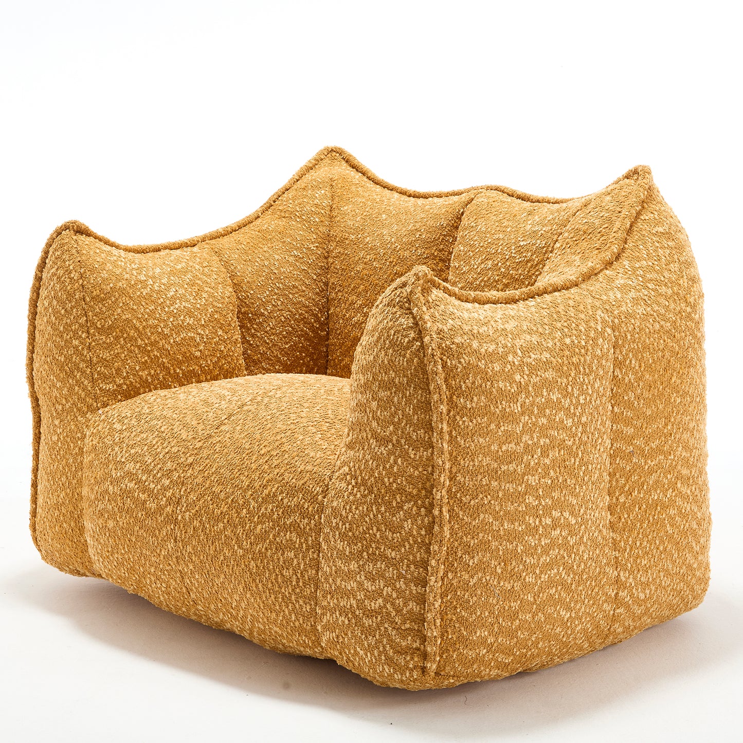 Yellow Chenille Bean Bag Chair - Comfortable Lazy Sofa for Adults