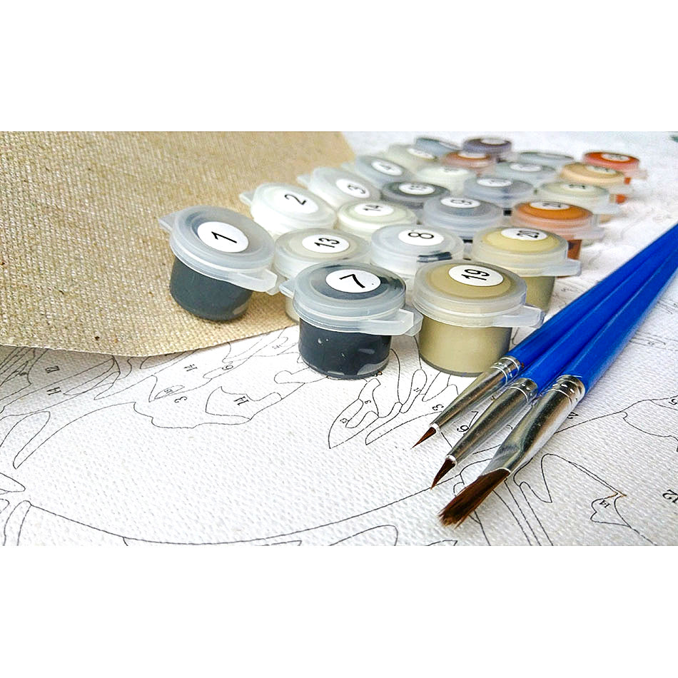 Dog and Fish Acrylic Paint by Number - Home Decor & Craft Kit