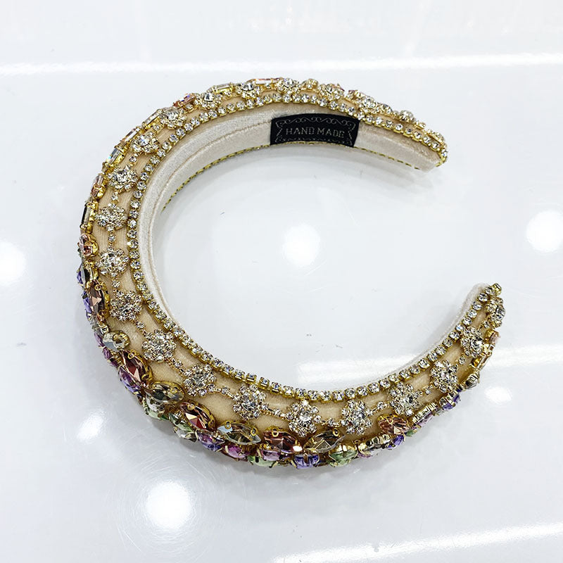 Rhinestone Wide Hair Band - U-Shape Headband