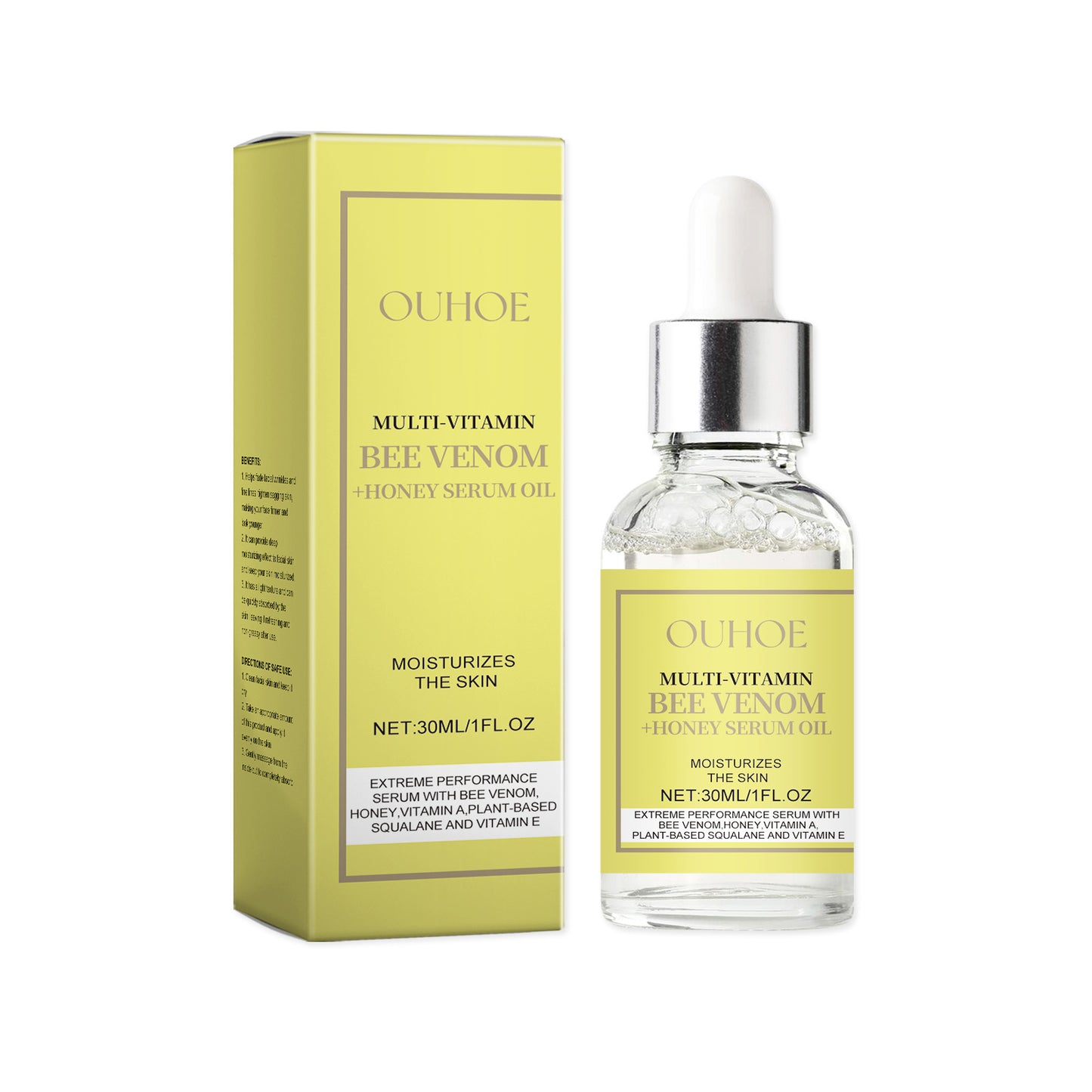 Honey Essence Facial Oil with Squalane & Bee Venom - 30ml Anti-Aging Serum