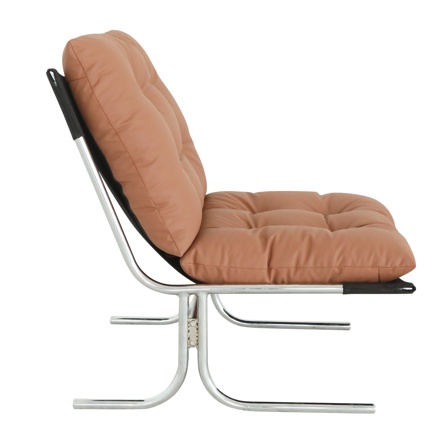 Modern High Back Leather Accent Chair - Brown