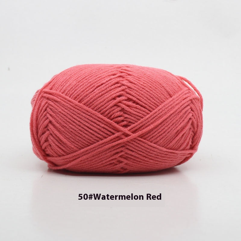 Four-Strand Milk Cotton Crochet Yarn Balls for Craft Projects - Multiple Colors
