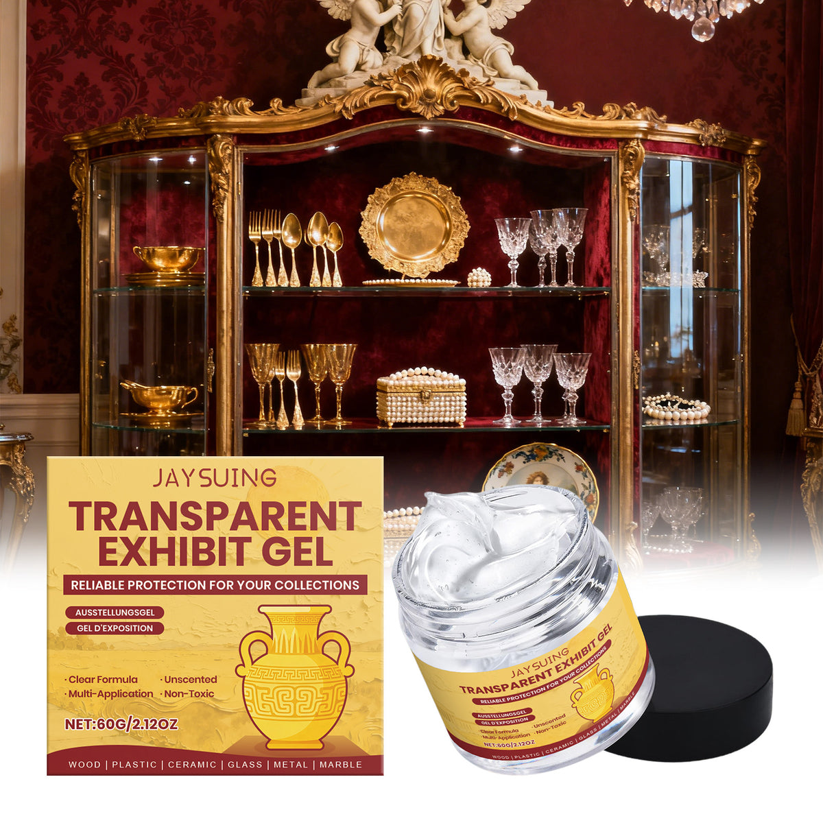 Transparent Display Gel 60g for Exhibition and Surface Protection