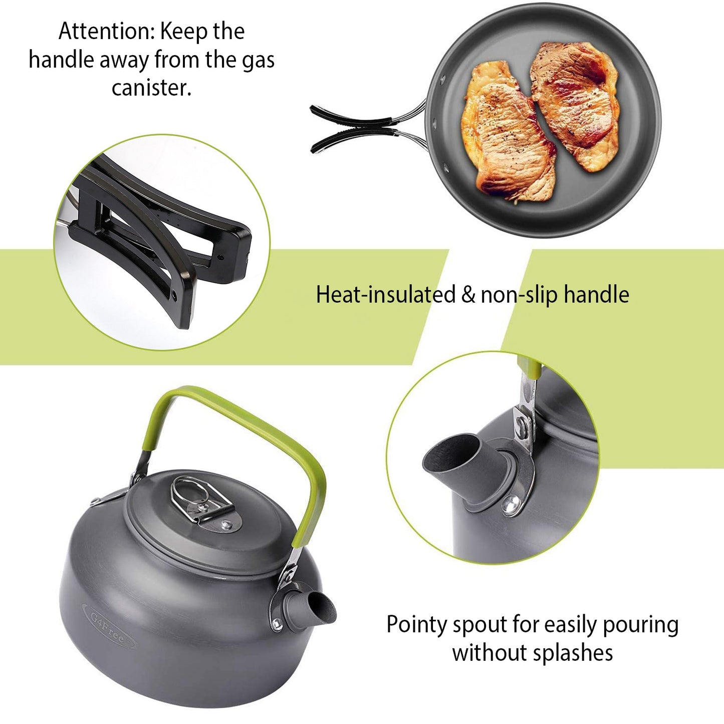 12-Piece Outdoor Cooking Set - Lightweight Aluminum Cookware