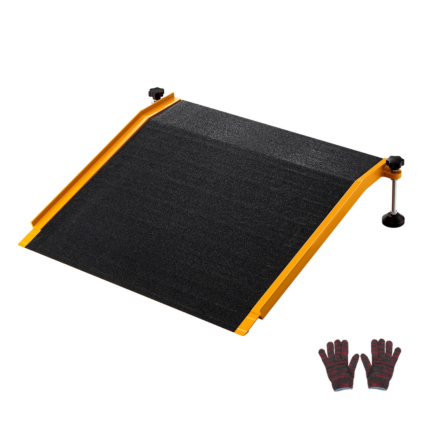 Adjustable Aluminum Wheelchair Ramp for Doorways - Non-Slip Threshold, 26.4 x 31.9 Inches, 400 Lb Capacity