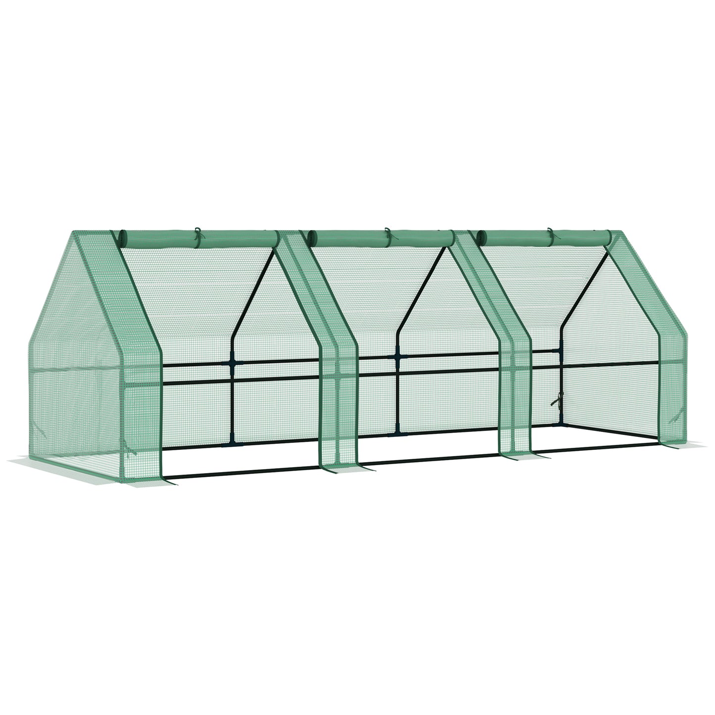 Portable Greenhouse 9ft x 3ft x 3ft with Zipper Doors UV-Resistant PE Cover Garden House