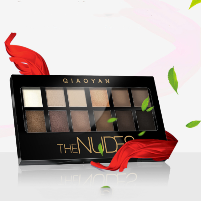 12-Color Nude Eye Shadow Palette - Pretty Makeup Set for Eye Makeup