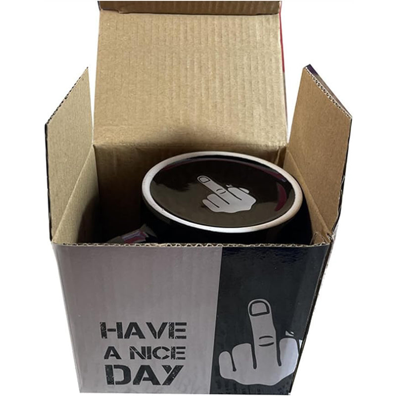 Funny Middle Finger Coffee Mug - 3D Gag Gift for Adults