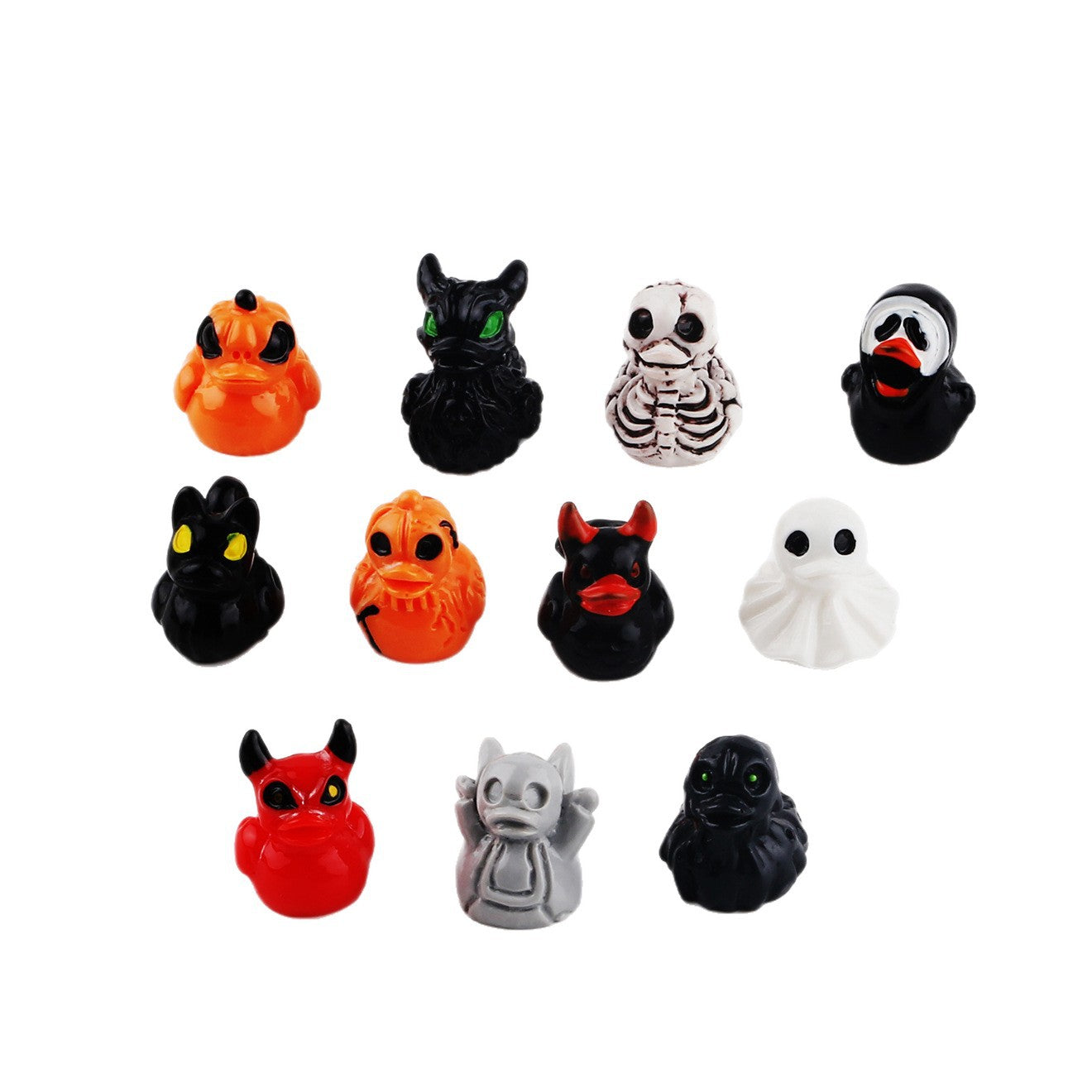 Halloween Ghost Duck Decoration Set - Resin Festive Party Decor