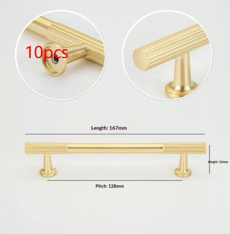 Modern Gold Cabinet Handle 128mm Minimalist Drawer Pulls for Home Furniture
