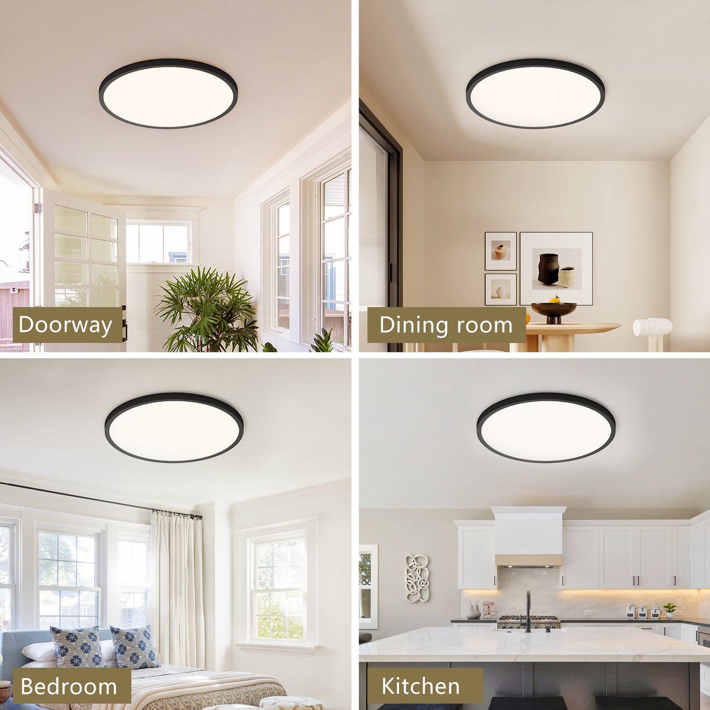 16-Inch Dimmable LED Flush Mount Ceiling Light - 4 Pack