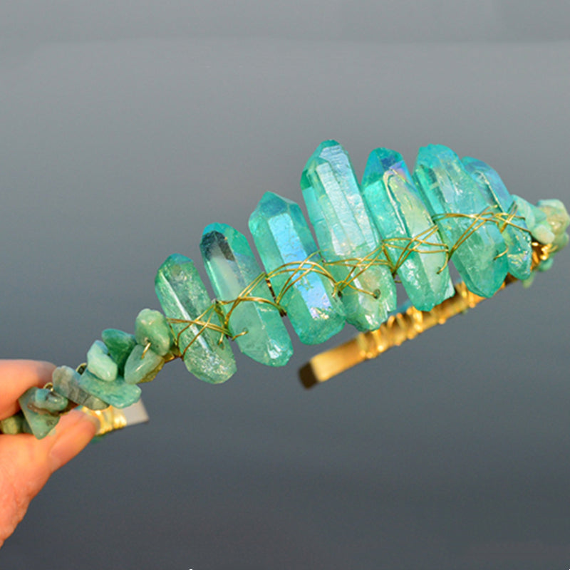 Crystal Crown Headband with Crushed Stone - Multiple Styles