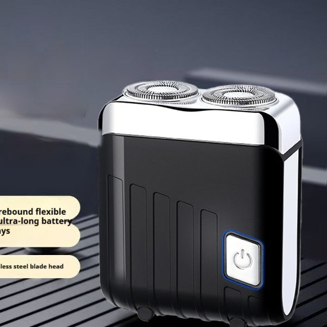 Portable Rechargeable Mens Shaver - Dual Blade Washable