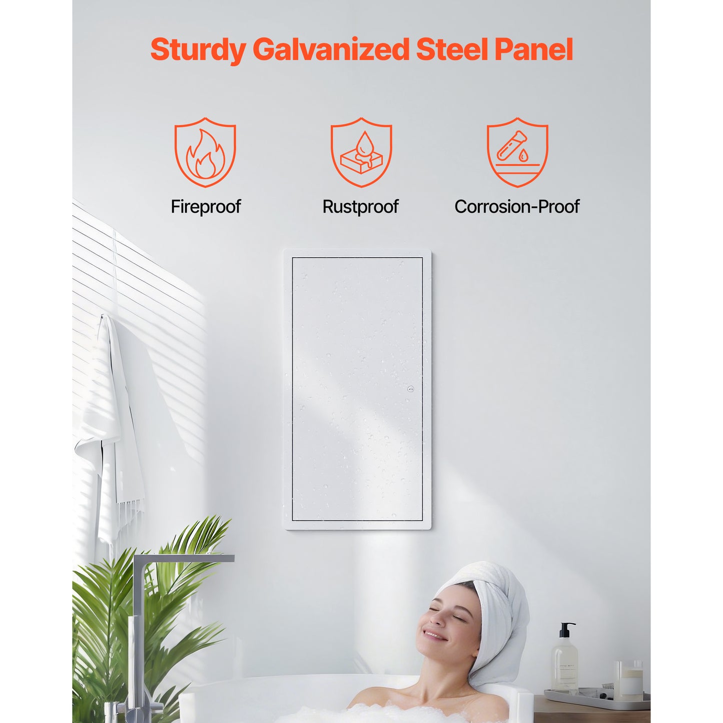 Galvanized Steel Access Panel for Drywall - 25.3 x 13.3 in White, Easy Install Hinged Service Door