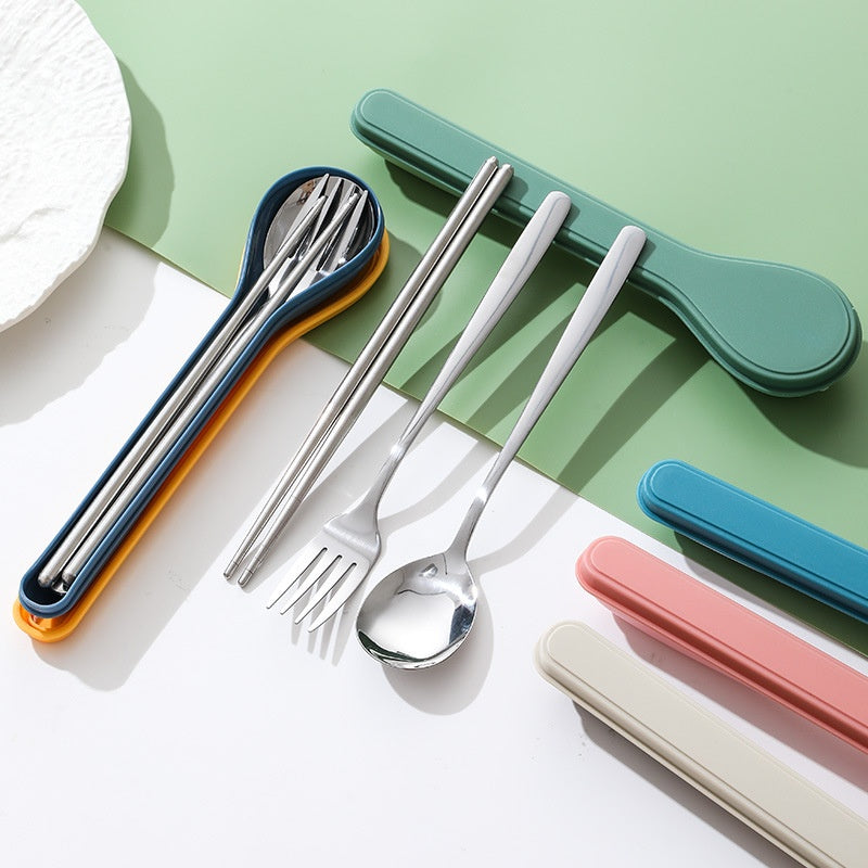 Stainless Steel Portable Flatware Set - Forks, Spoons & Chopsticks