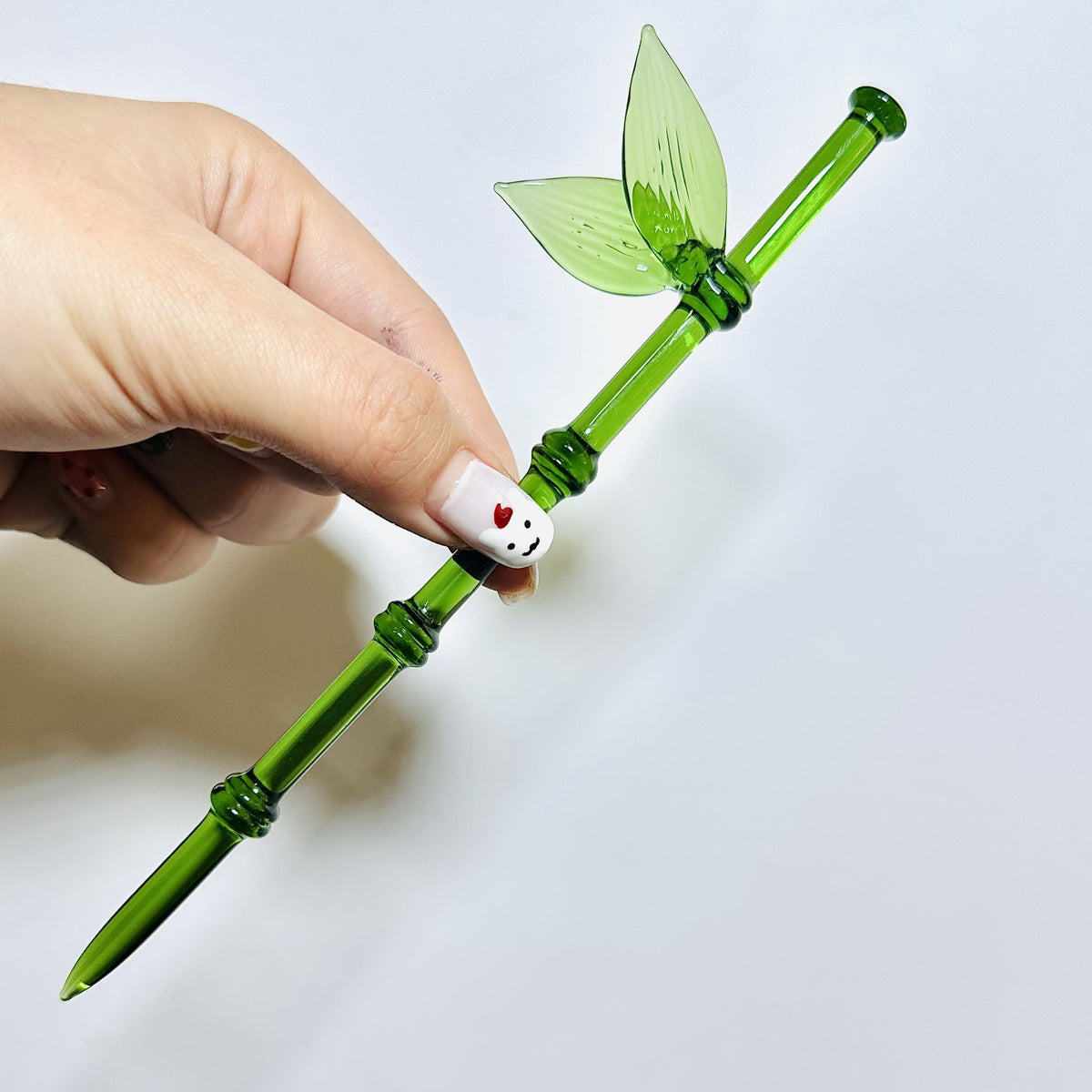 Glazed Bamboo Leaf Hairpin