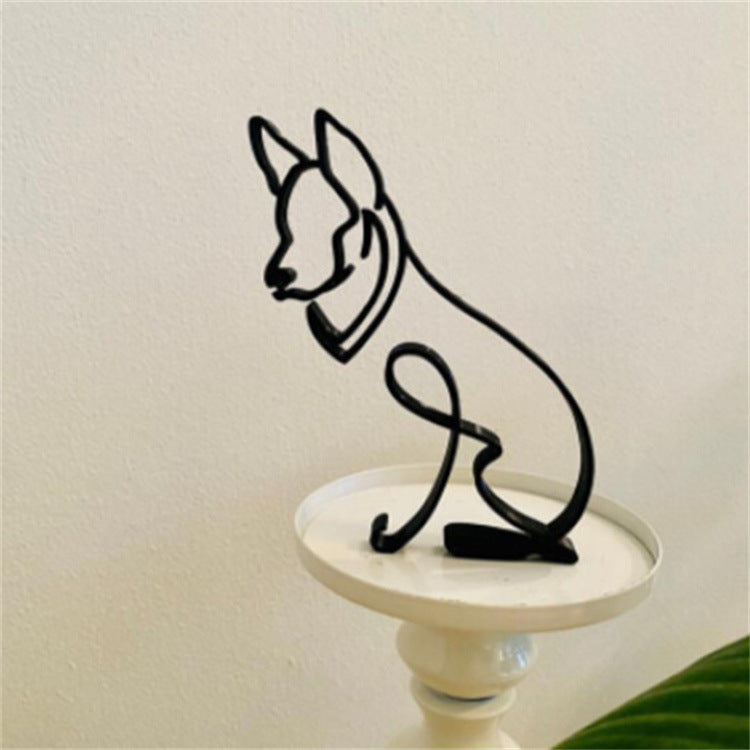 Metal Dog Art Sculpture Home Decor - Modern Dog Ornament Collection