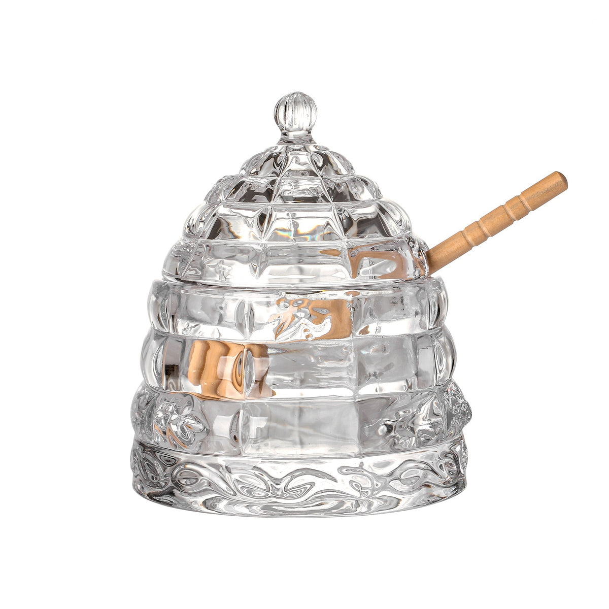 Glass Syrup Storage Tank with Wooden Spoon - Kitchen & Home Organization