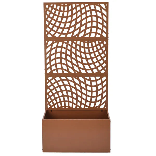 Metal Garden Bed with Trellis - 70 Inch Vertical Planter Box