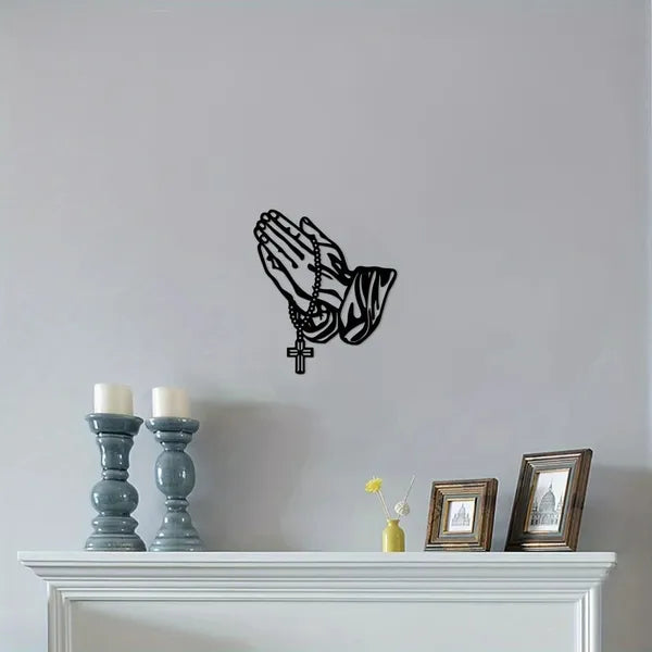 Gothic Black Metal Cross Wall Art - Faith Decor for Home