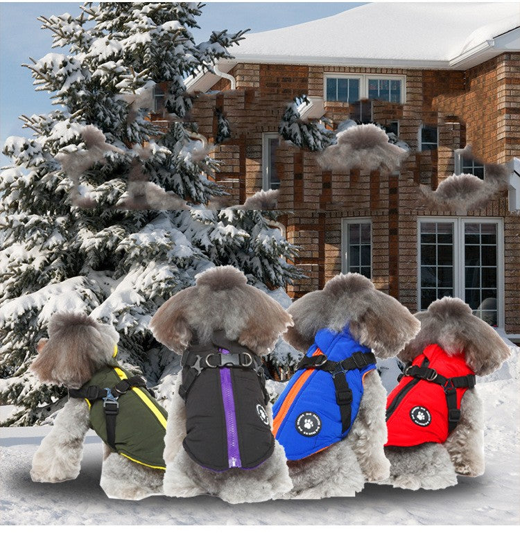 Pet Clothing Sets Cotton-Padded Chest Strap Jacket for Dogs & Cats