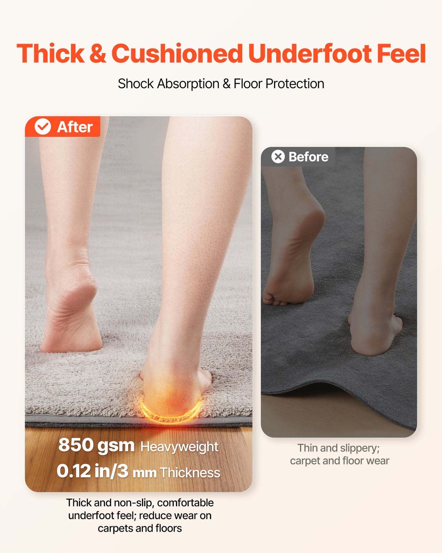 Non-Slip Rug Pad 5x7 Ft for Carpet & Hardwood Floor Protection Black