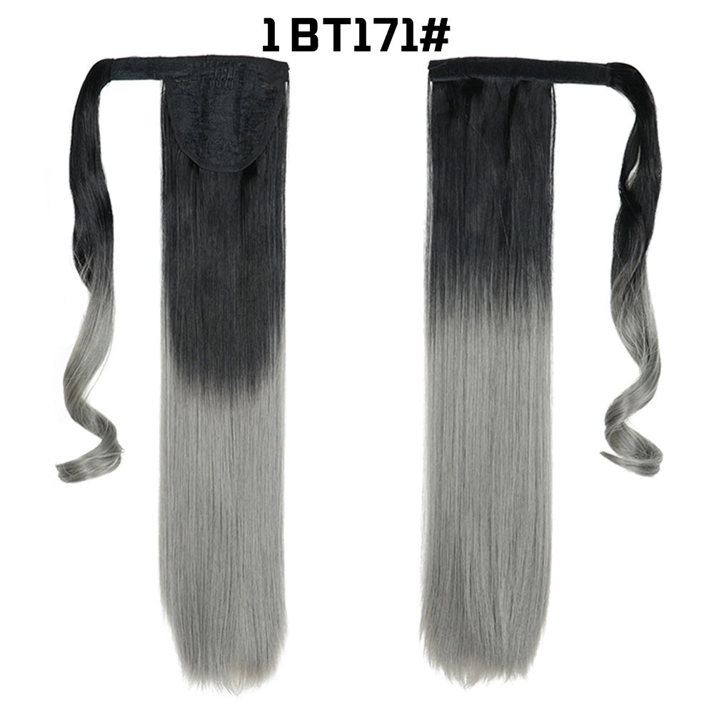 Long Straight Synthetic Hair Velcro Ponytail - Multiple Colors